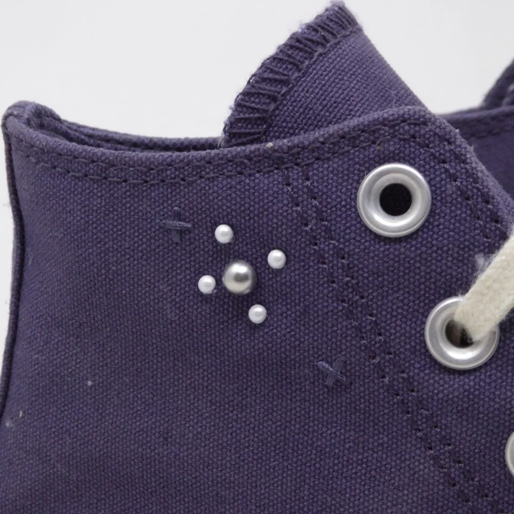 Converse Women Shoes Purple Chuck Taylor All Star High Top Beaded A12515F 7.5 - Picture 3 of 10